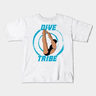 Womens Diving Dive Tribe Springboard Platform Diver Kids T-Shirt